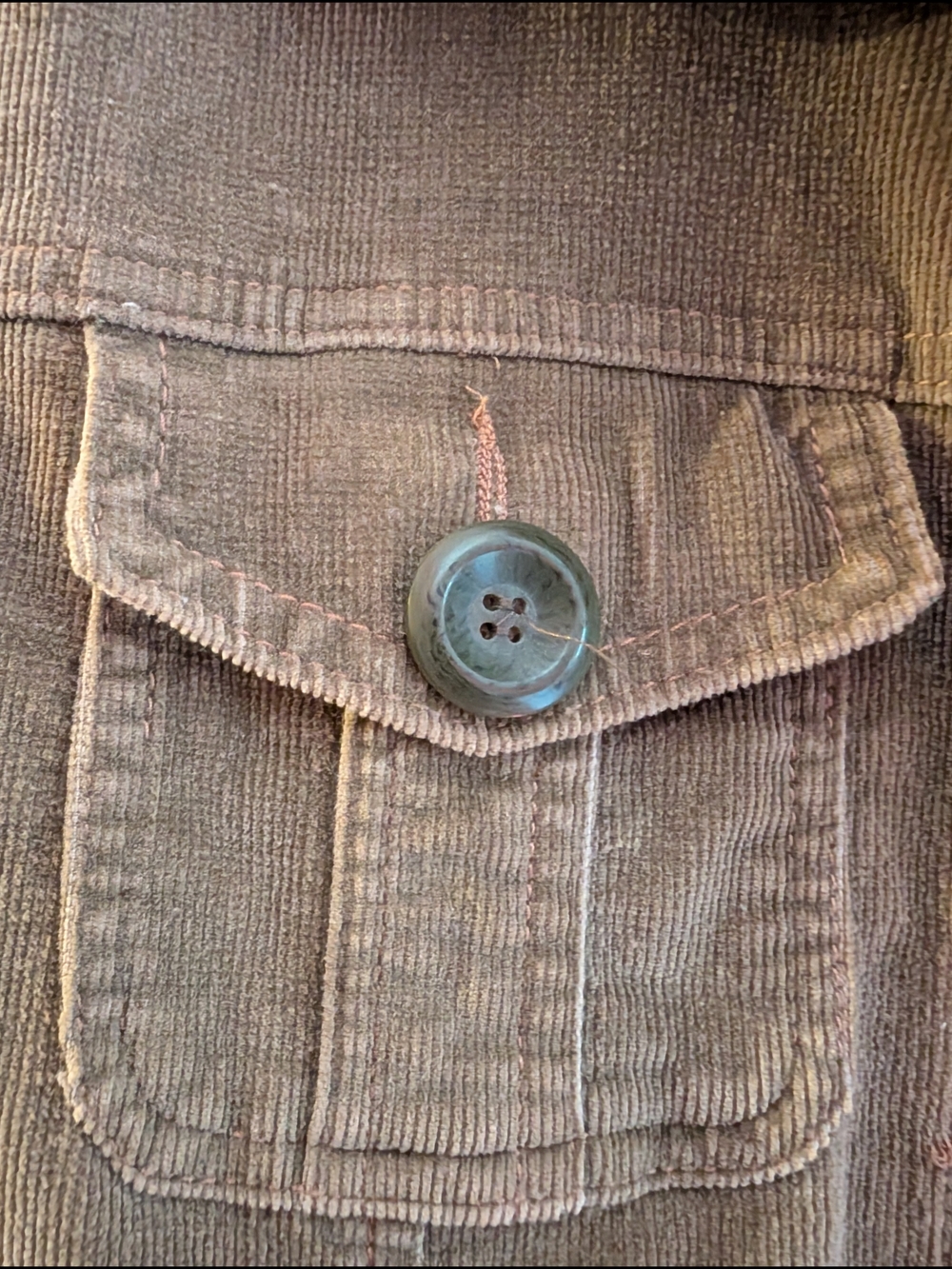 Plugg Olive Brown Corduroy Button-Front Jacket - Picture 5 of 10